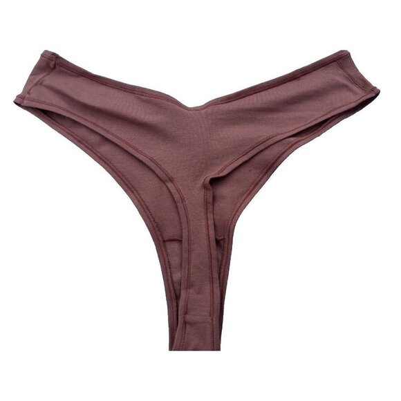 Skims Women Cotton Jersey Dipped Thong Color Rose Clay Size 4X PN-DTH-0271 - Picture 4 of 4